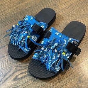 Alanui X Suicoke Moto Cab fringe-detail open-toe sandals Men’s 11